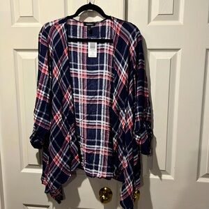 BNWT torrid plaid drape kimono size 1 XL